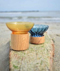 Portacandele in legno e vetro di Murano - Pieces of Venice